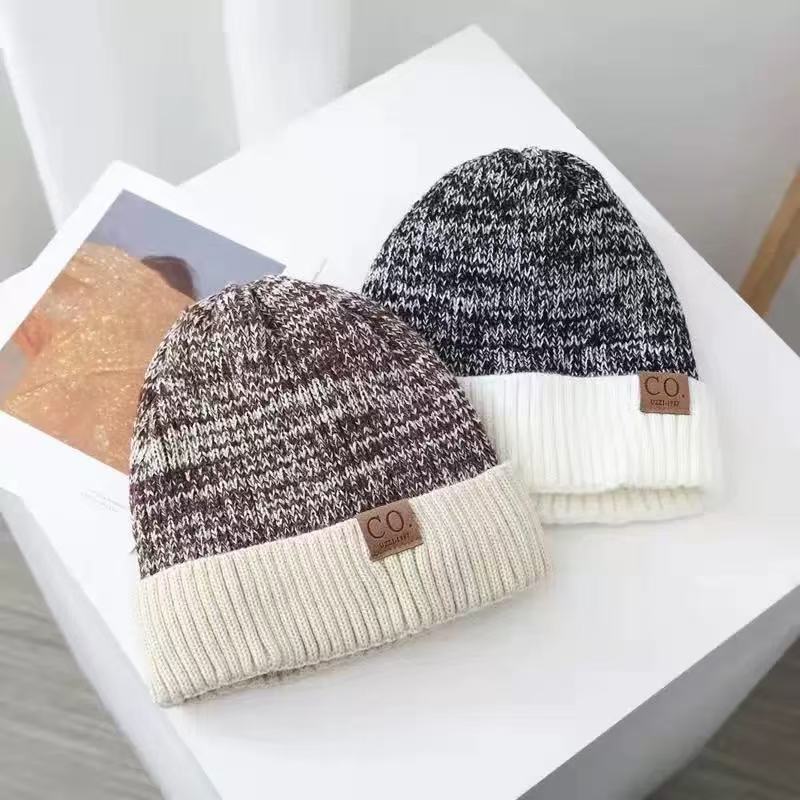 Beanie Cuffed Knit - Unisex Heather Knit Beanie CO Leather