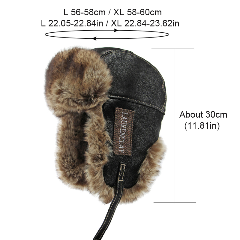Winter Bomber Hat Men PU Leath - Winter Trapper Hat ulasan dan harga
